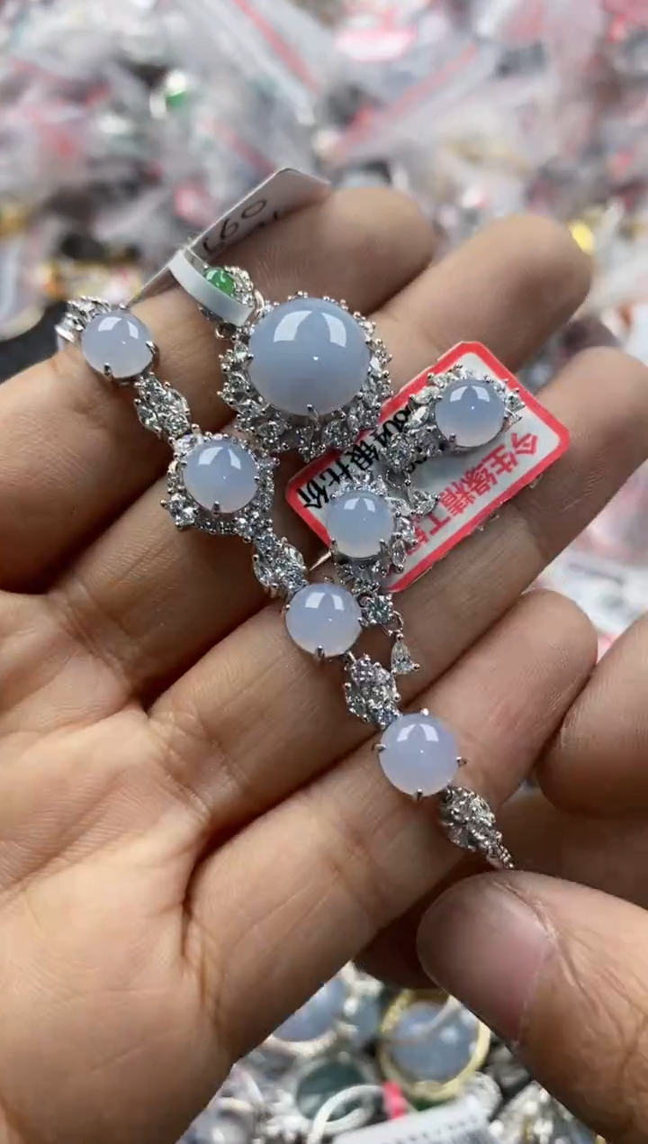 银S925镶嵌戒指翡翠14              9