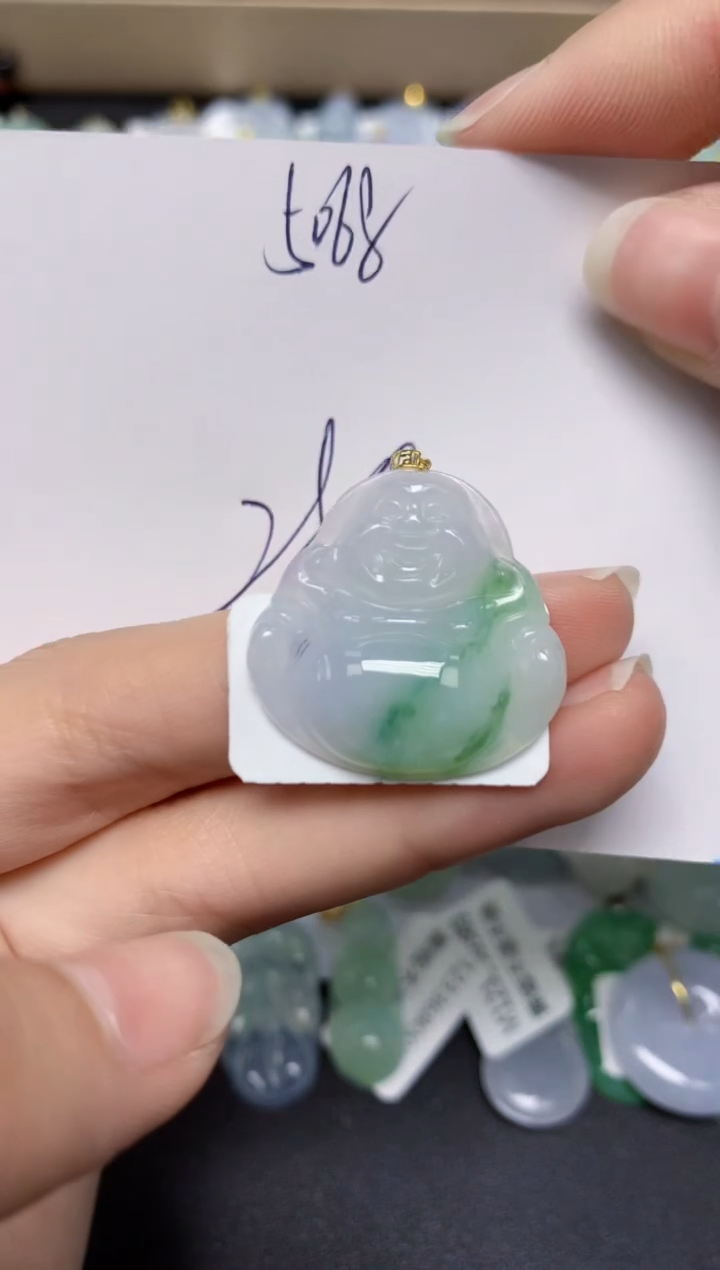 【闪购商品】翡翠颈饰18K金镶嵌 天然翡翠A货