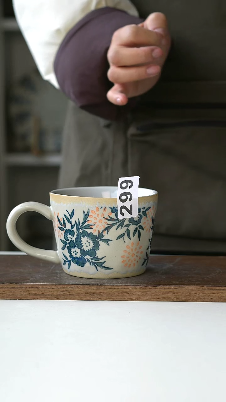 【闪购商品】陶瓷299粗陶牡丹马克杯微瑕@4-2@