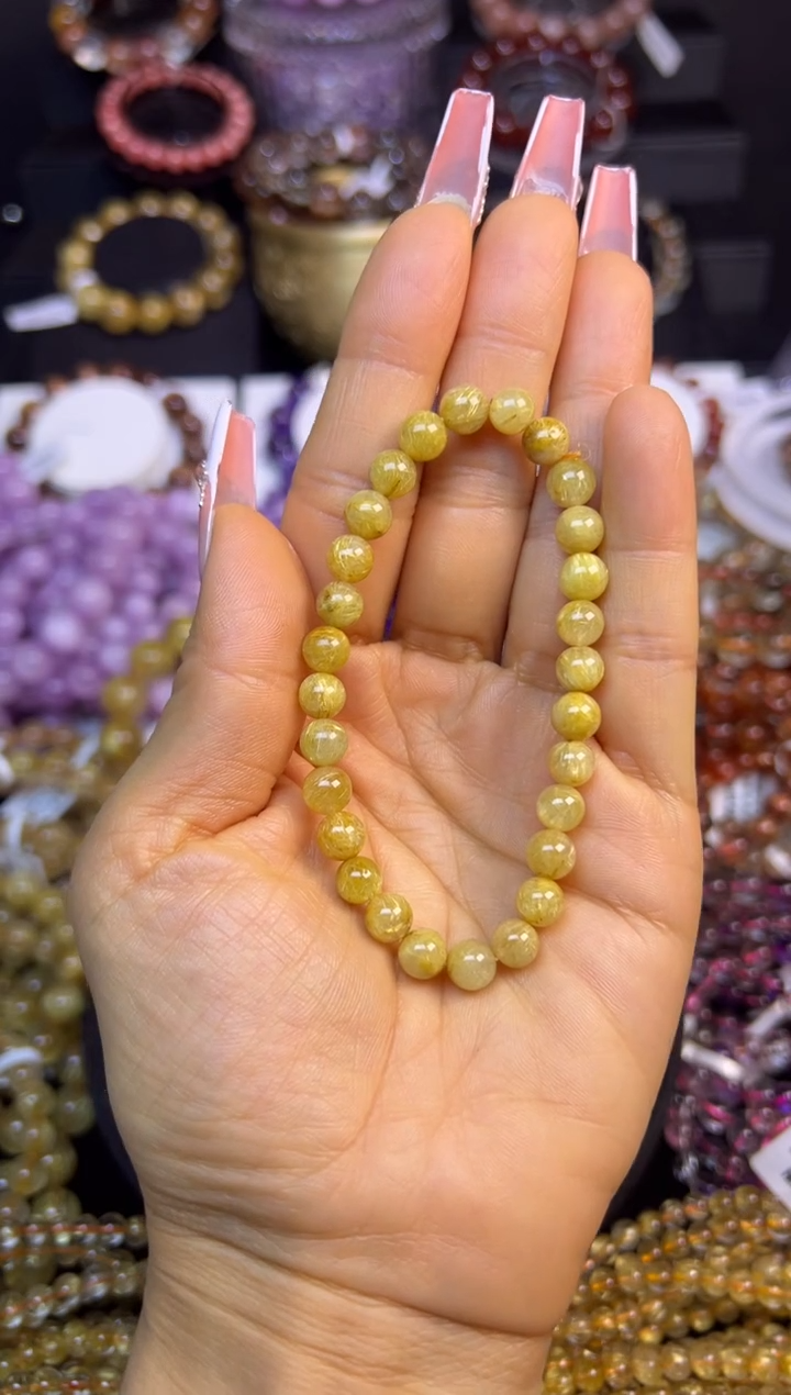 未镶嵌手串水晶金发晶6.8mm