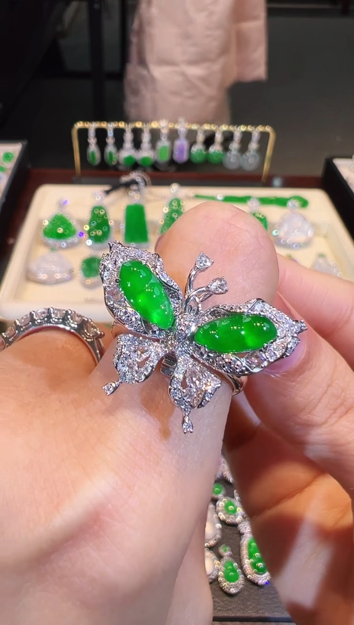 【闪购商品】翡翠戒指18K金镶嵌两用款