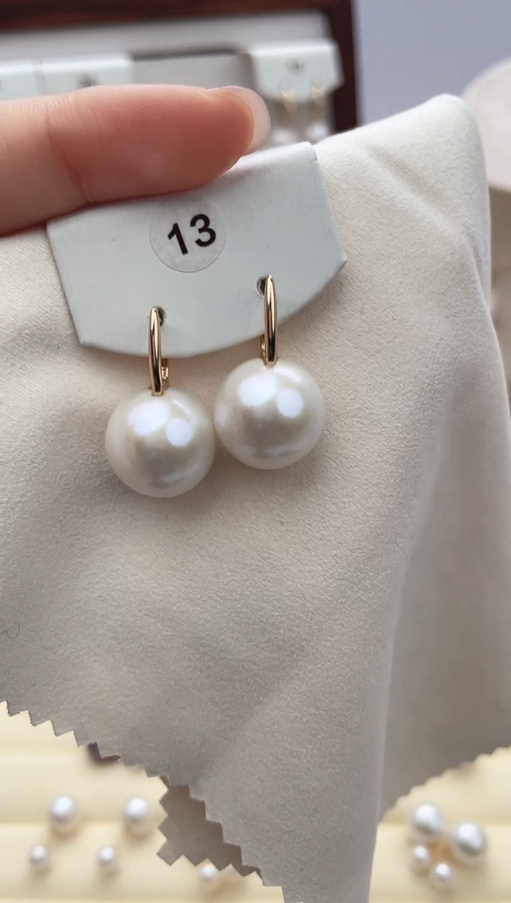 【闪购商品】淡水珍珠耳饰18K金镶嵌15-14