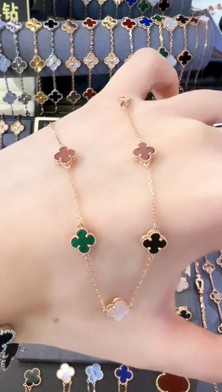 【闪购商品】玛瑙/玉髓手链18K金镶嵌18K彩色手链