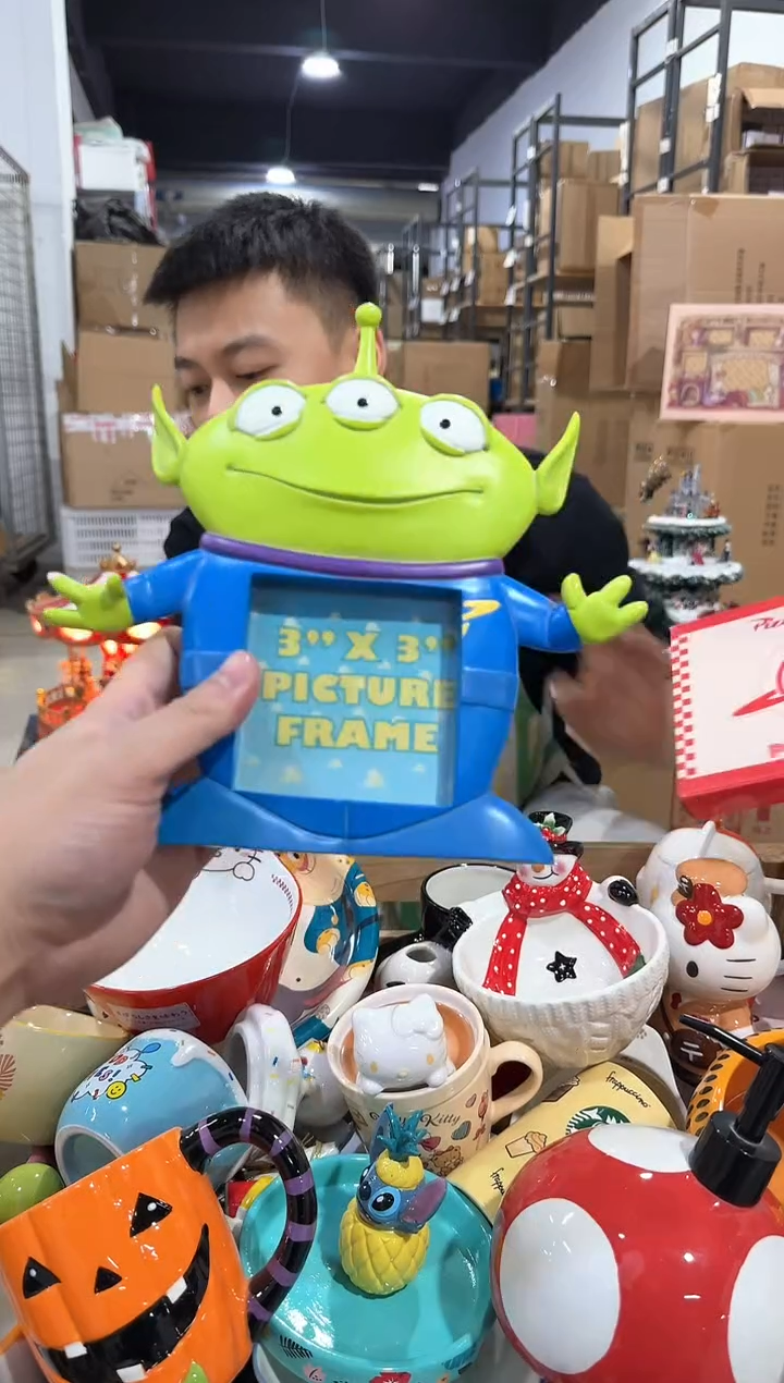 瓷片三眼仔相框  