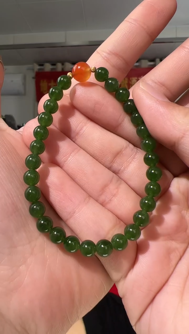 【闪购商品】和田玉手串未镶嵌6mm碧玉手串单圈