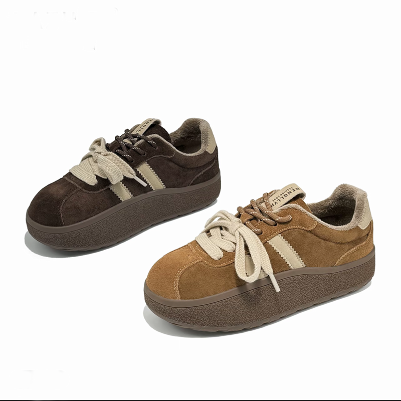 【现货】厚底加绒软底轻便新款美拉德德训鞋女百搭秋冬韩版时尚