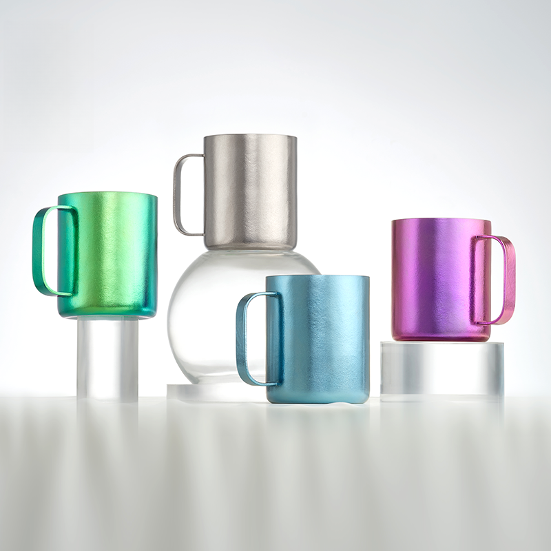 利快家用纯钛露营户外创意旅行彩色便携野营马克杯个性精致水杯