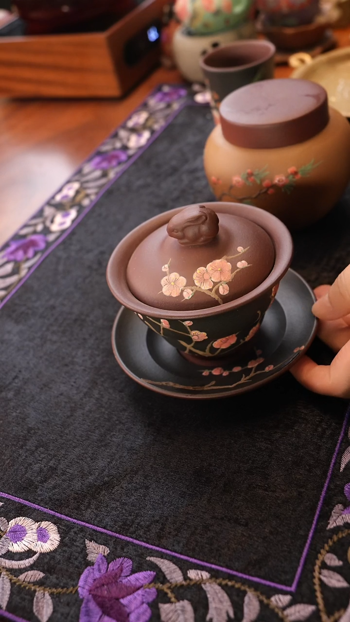 茶壶紫砂梅花盖碗