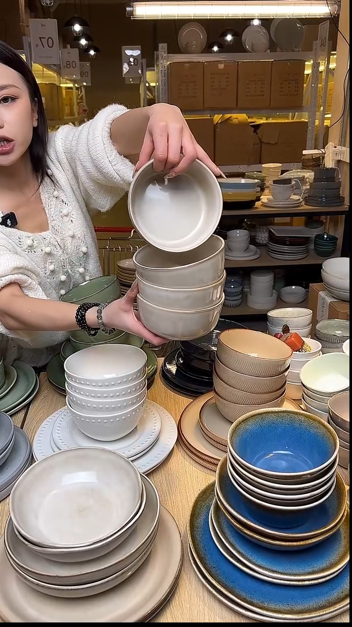 瓷174外贸尾货窑变釉下彩默外微瑕（土陶色4件套）