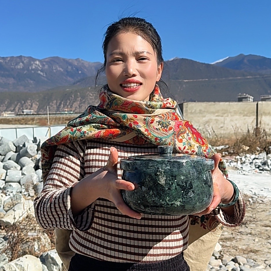 【竹林妹】西藏墨脱皂石小奶锅2.8升