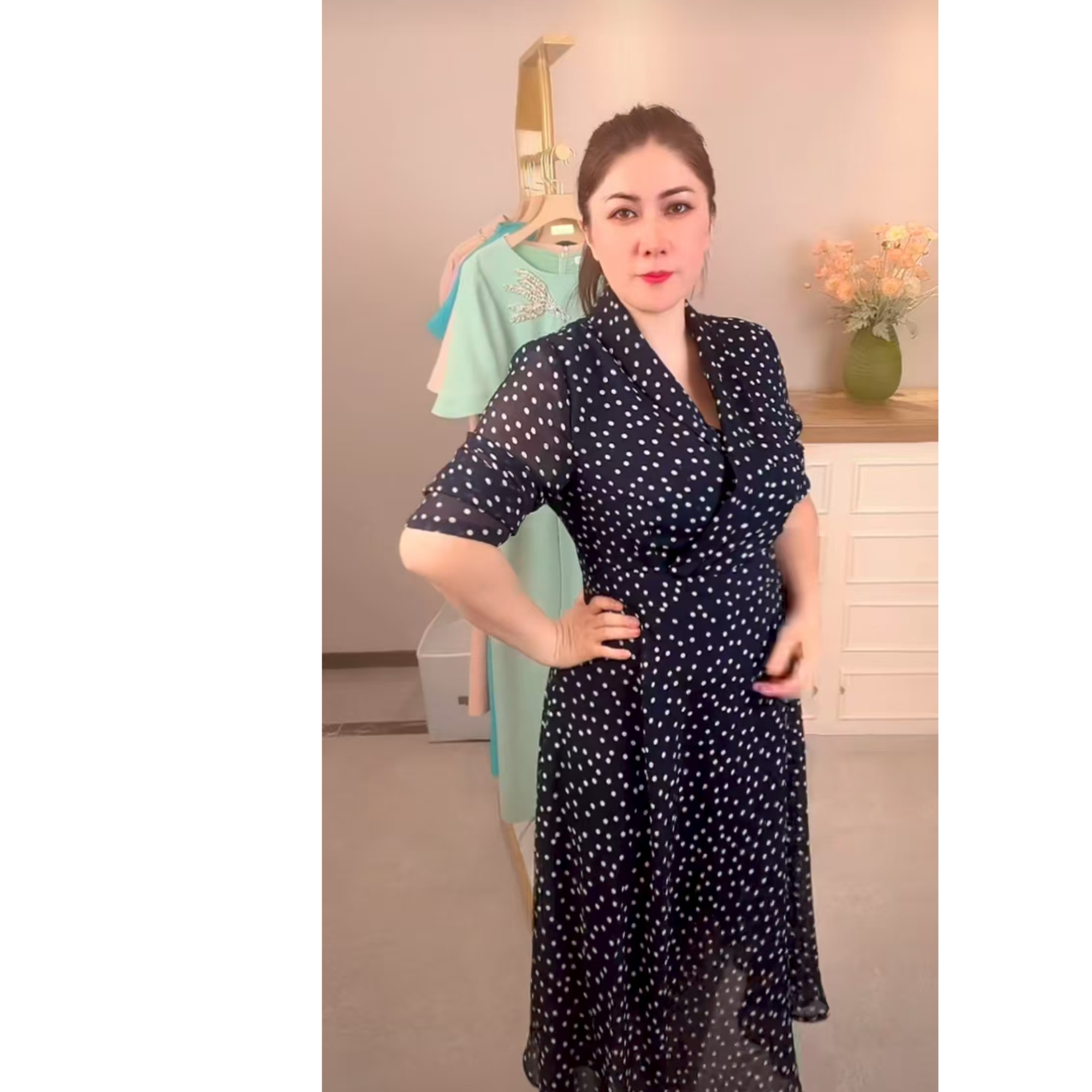 RENIYA 原创设计师品牌2025气质优雅时尚日常连衣裙