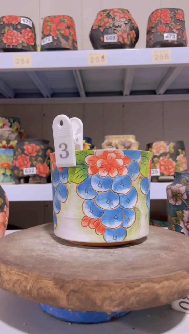 摆件3陶花岛花盆罐—手工痕迹默认，大小会有1-2公分误差