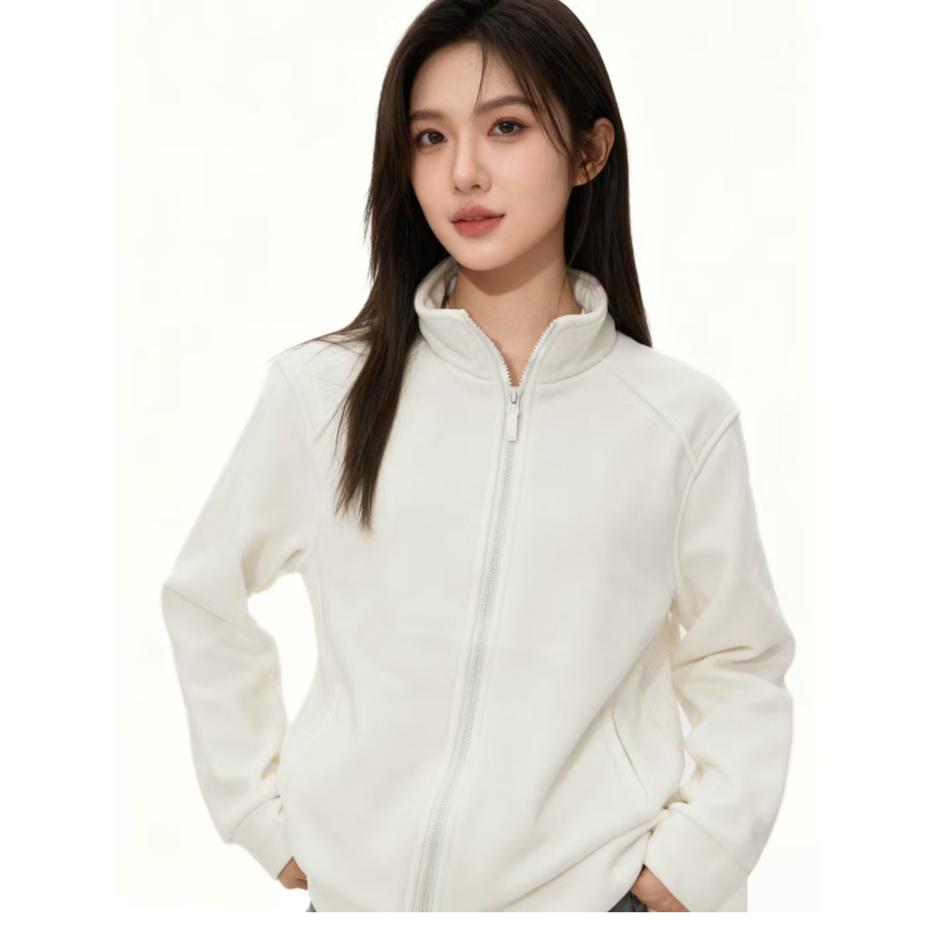 8958-女士2401（白色）（内胆羽绒）户外防风外套