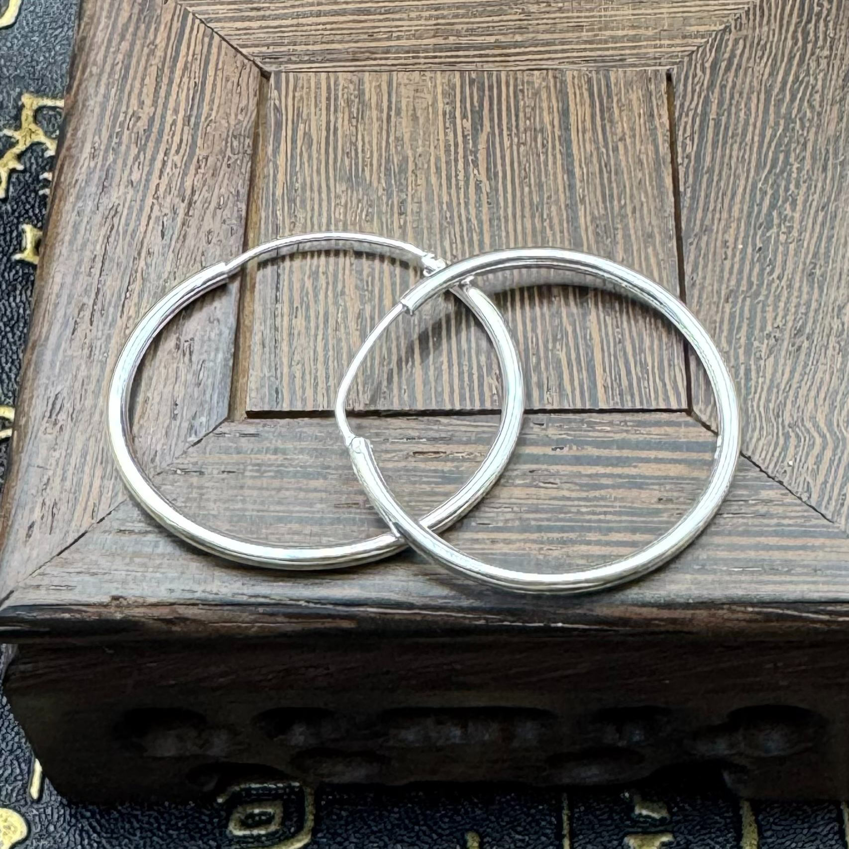 足银耳饰 足银耳圈 【半亩银田】简约大气款手工