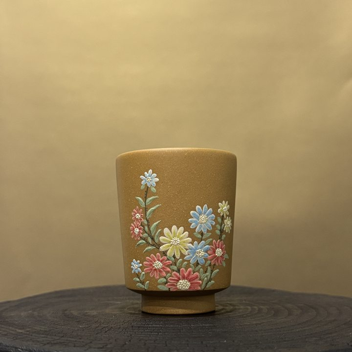 J1122黄金段泥“花卉”主人杯