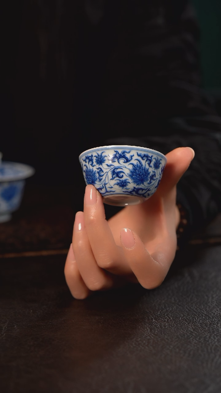 【闪购商品】杯聚澜堂缠枝菊鸡缸杯