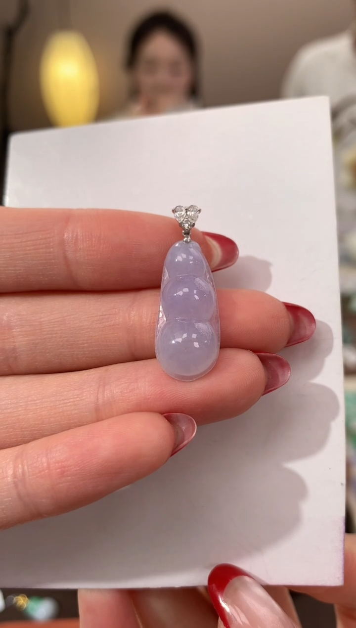 【闪购商品】翡翠颈饰18K金镶嵌天然缅甸a货翡翠