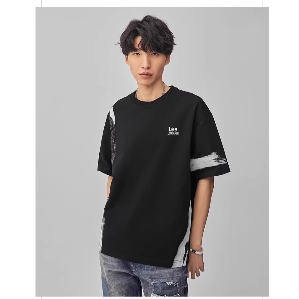 Lee商场499印花重磅T恤黑色休闲衫LMT006917203401-K11000孤品