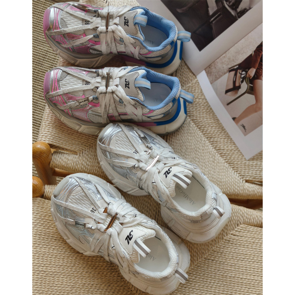 女休闲运动鞋 老爹鞋 系带 307018