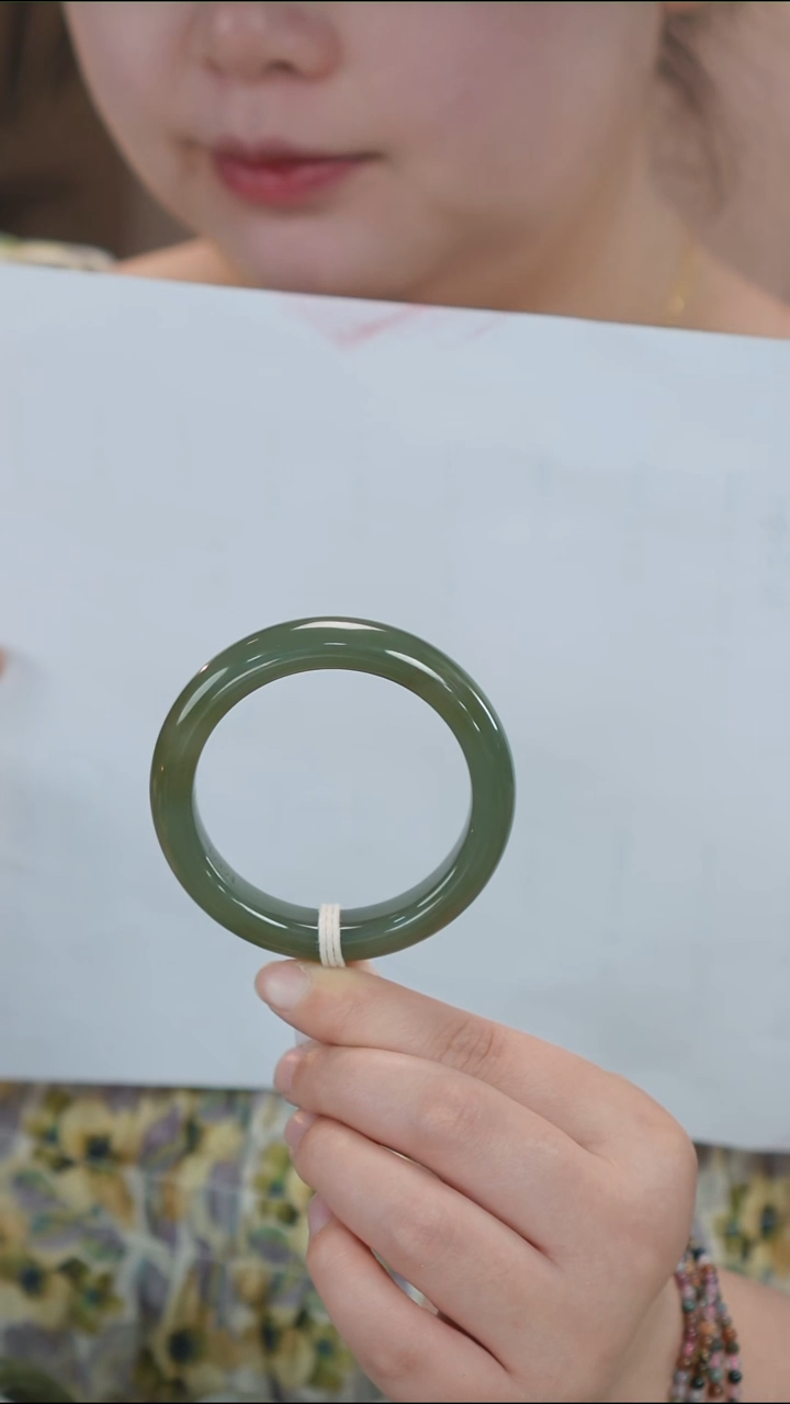 和田玉手镯未镶嵌56【柚子来啦】和田玉拍一发一54