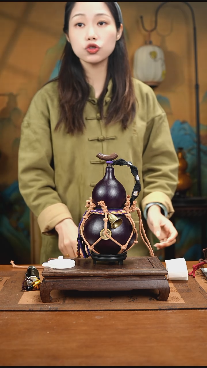 YM098复古网兜款天然酒葫芦（一物一拍）
