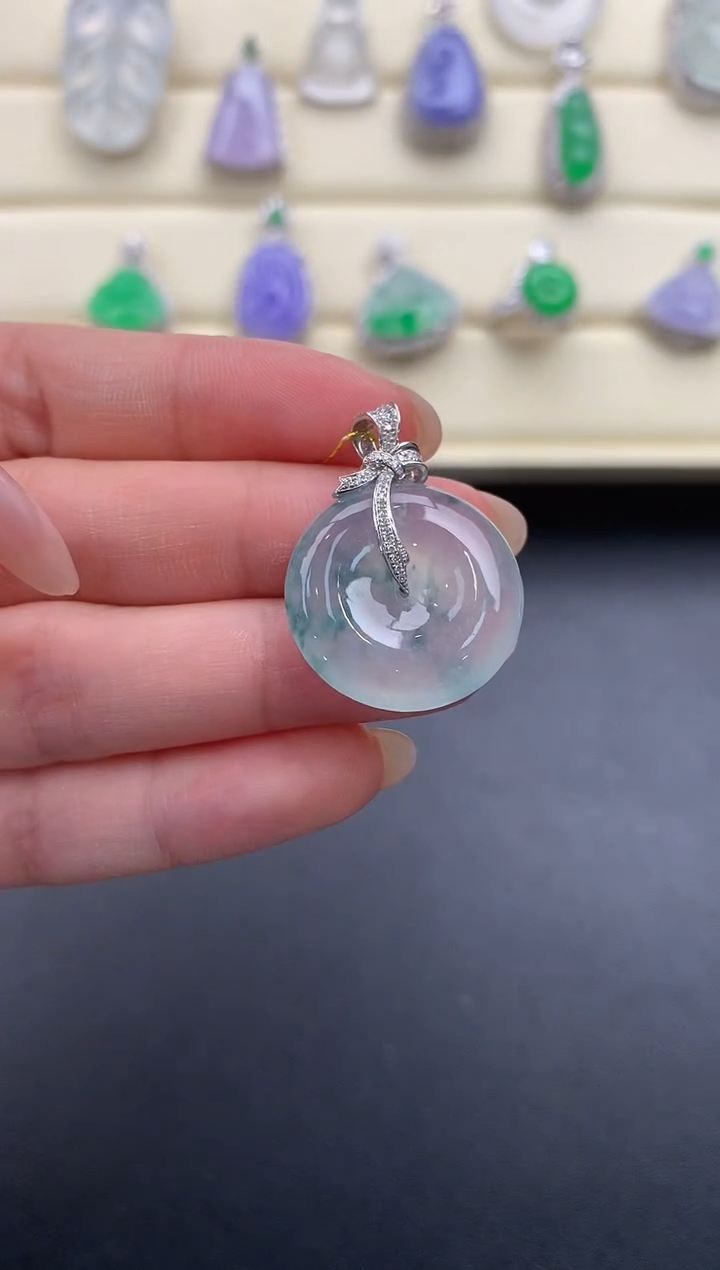 【闪购商品】翡翠颈饰18K金镶嵌Q289    