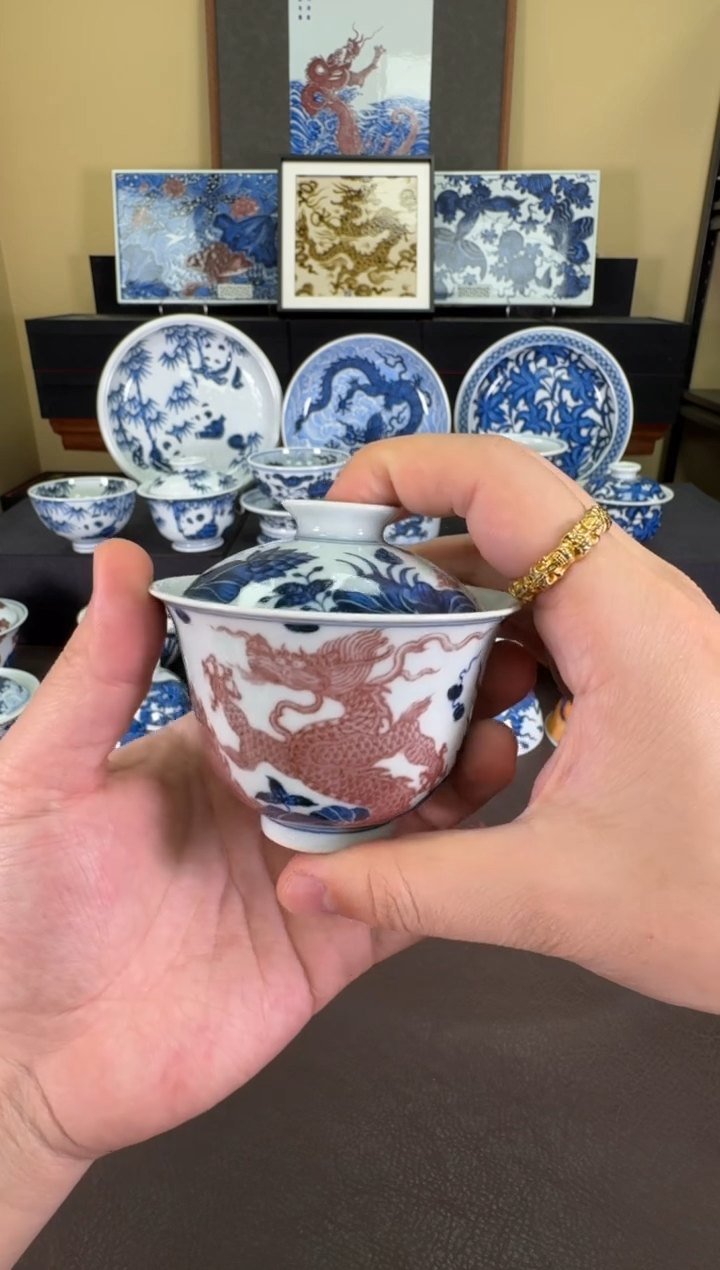 【闪购商品】又见春风釉里红铃铛盖碗