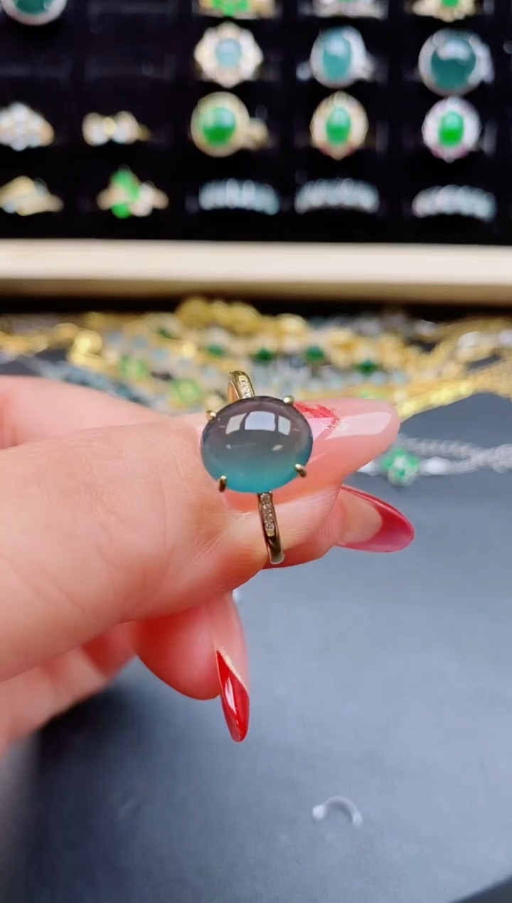 【闪购商品】翡翠戒指银S925镶嵌8609860