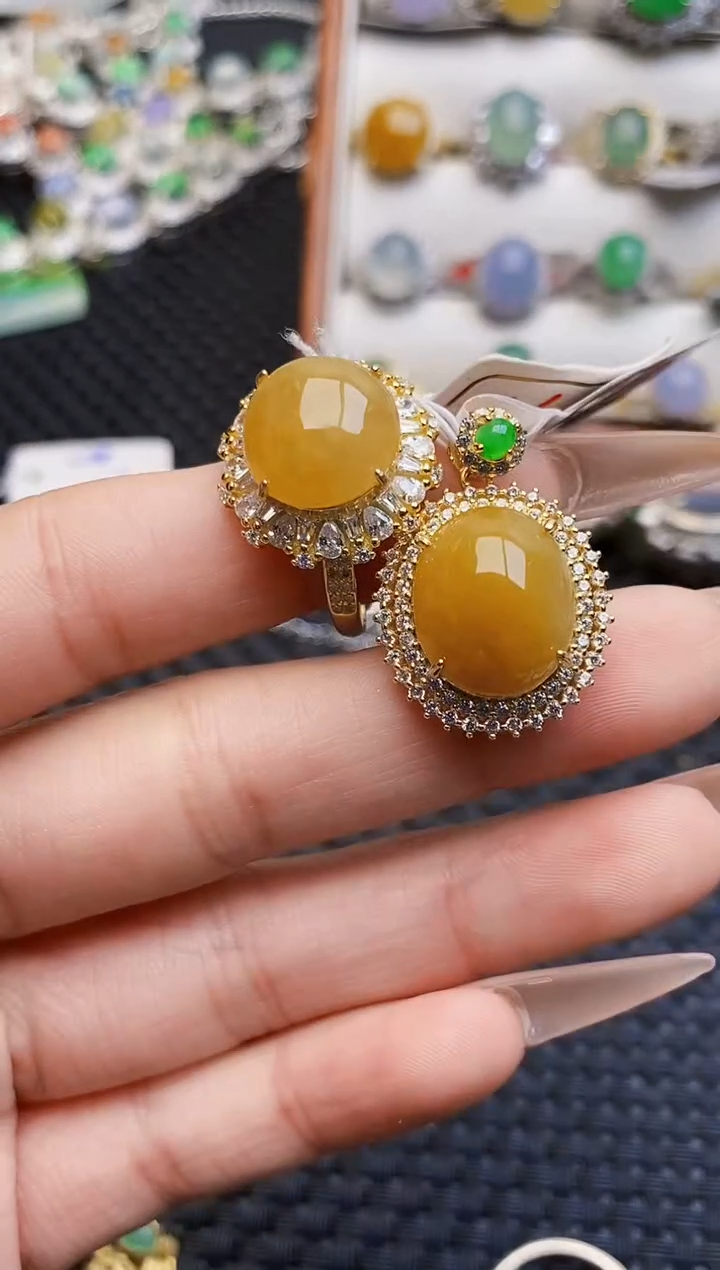 银S925镶嵌戒指翡翠3199