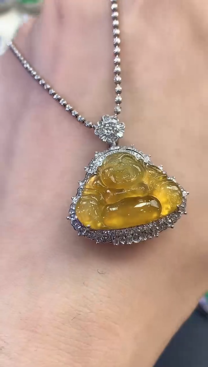 【闪购商品】翡翠吊坠(不含链)18K金镶嵌D51