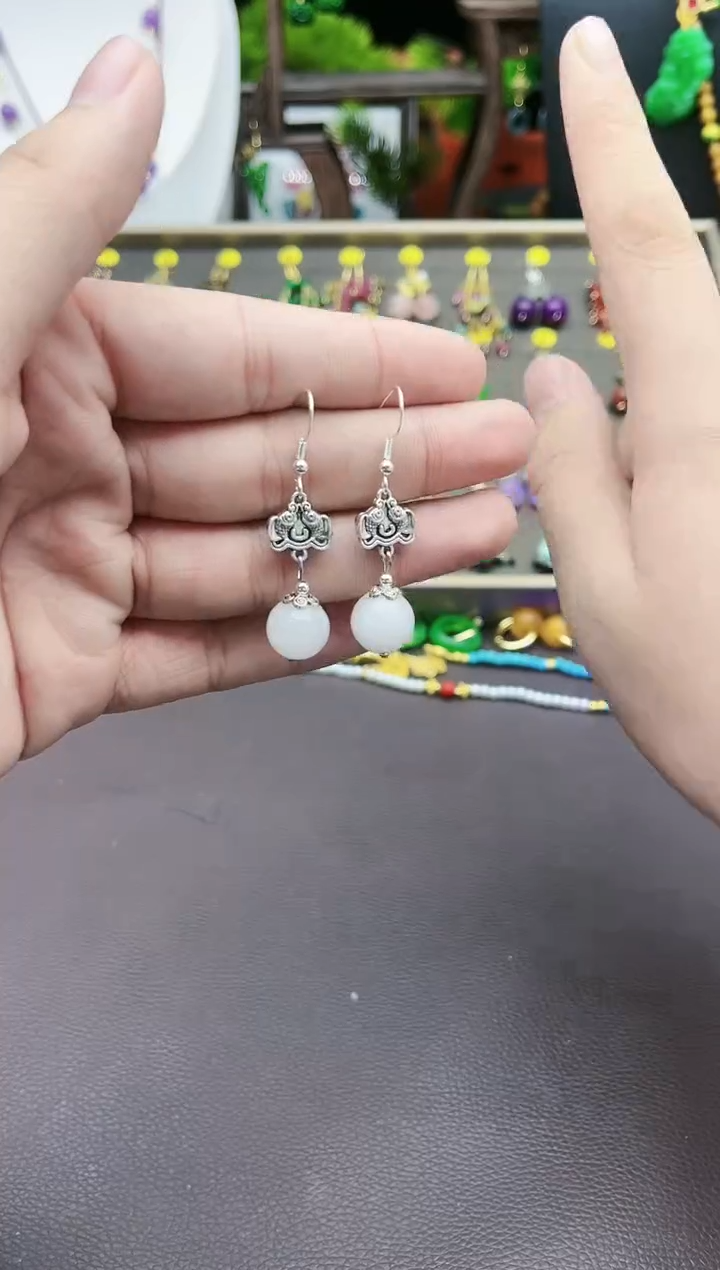 【闪购商品】玛瑙/玉髓耳钉银S925镶嵌435000