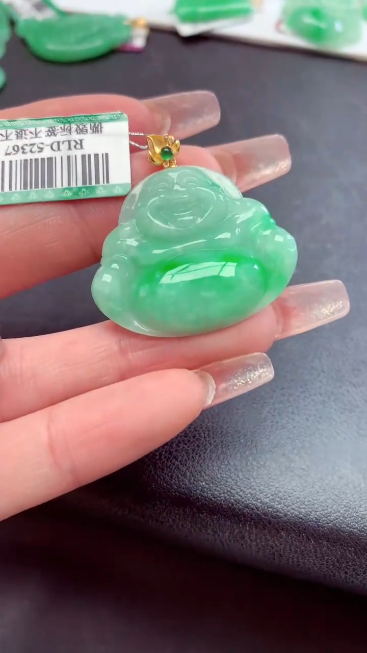 【闪购商品】翡翠颈饰18K金镶嵌挂件