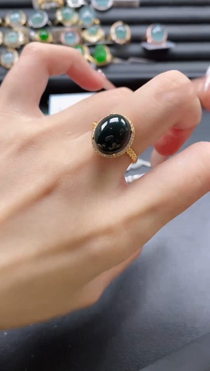 【闪购商品】翡翠戒指银S925镶嵌51511