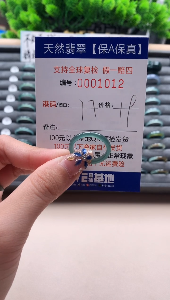 未镶嵌戒指翡翠天然  1012