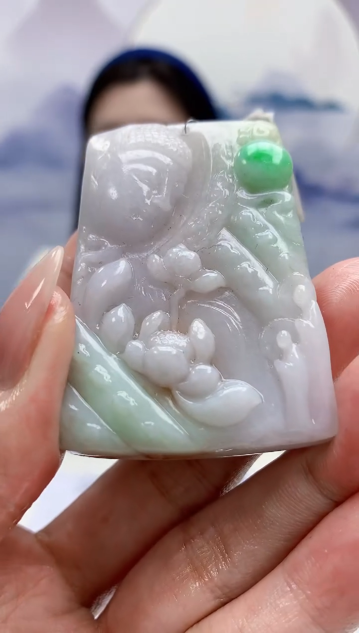 【闪购商品】定制翡翠未镶嵌0405MM-毛货挂件62