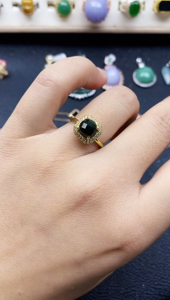 【闪购商品】翡翠戒指银S925镶嵌11111