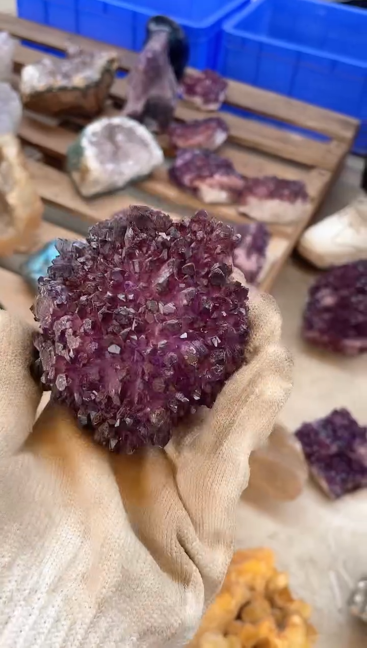 未镶嵌珠宝半成品紫晶天然紫水晶原石发1