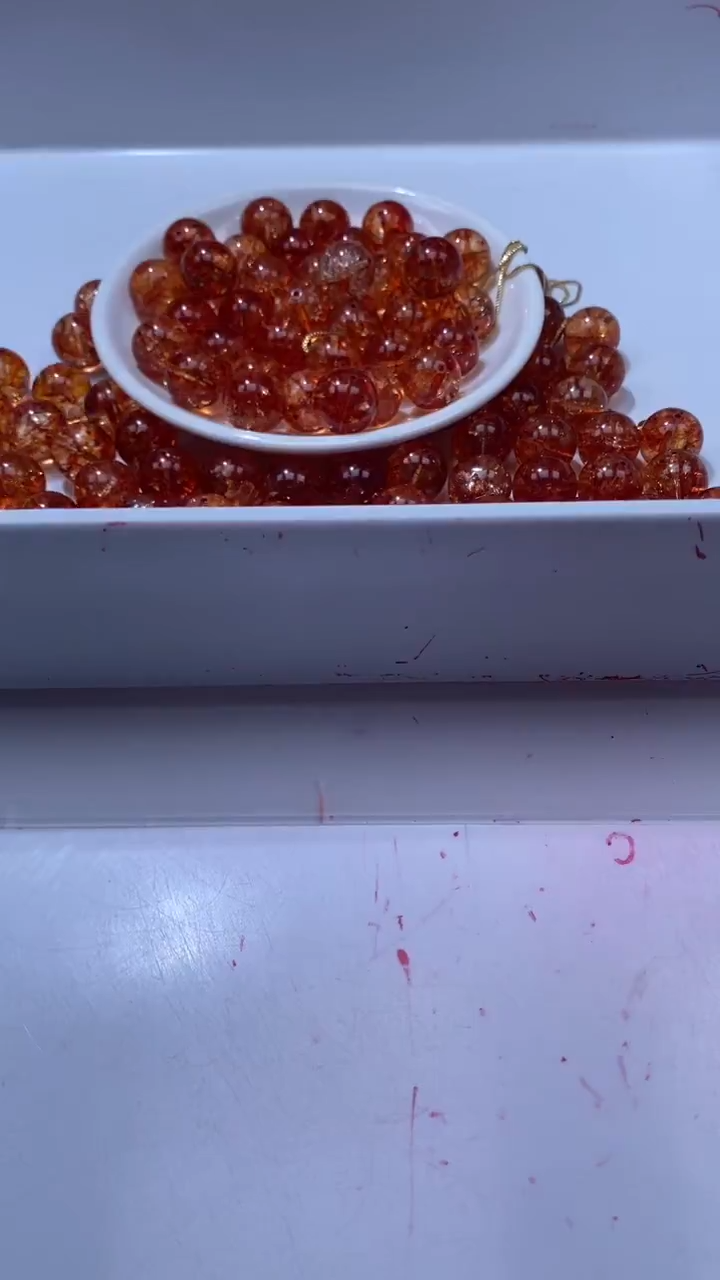 颈饰未镶嵌水晶w1794金橙碧玺14mm*3颗