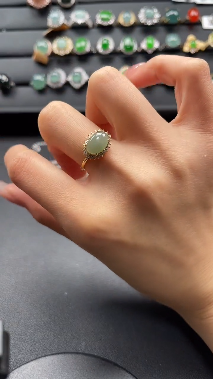 【闪购商品】翡翠戒指银S925镶嵌653357