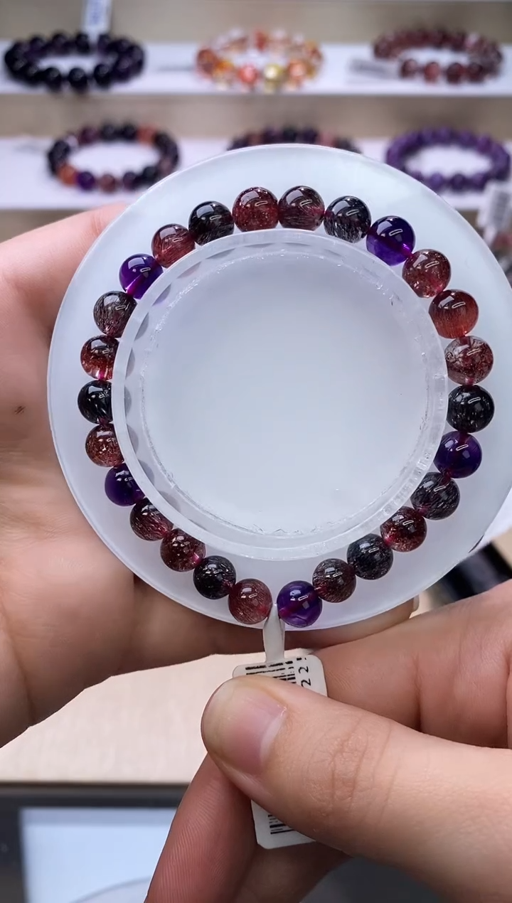 【闪购商品】水晶手链未镶嵌黑加仑超七单圈7m+