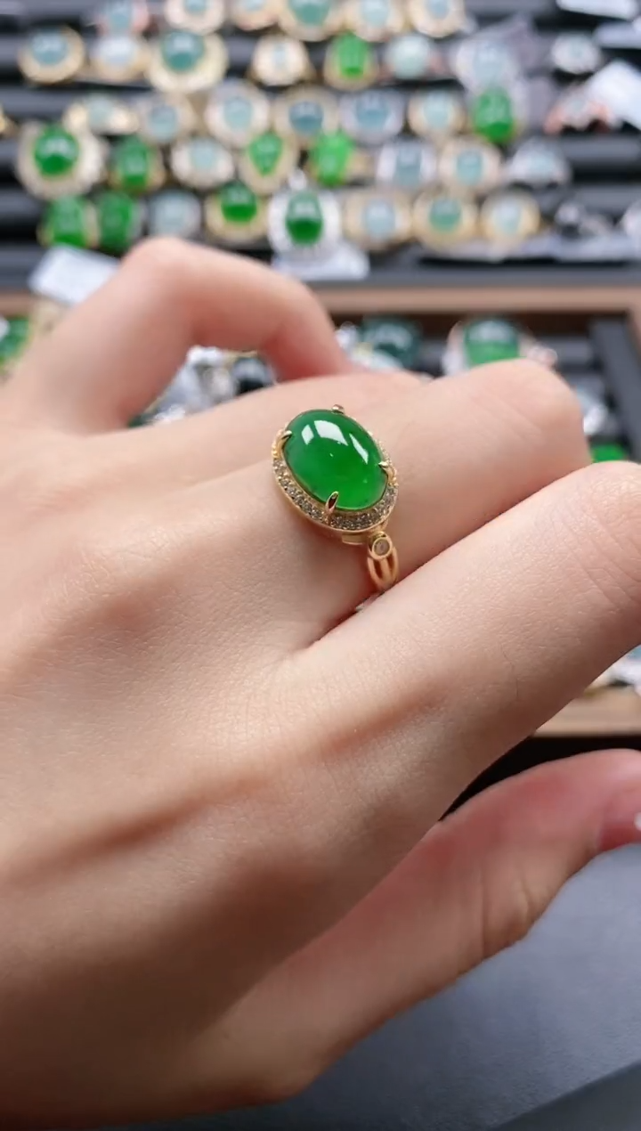 【闪购商品】翡翠戒指银S925镶嵌51511