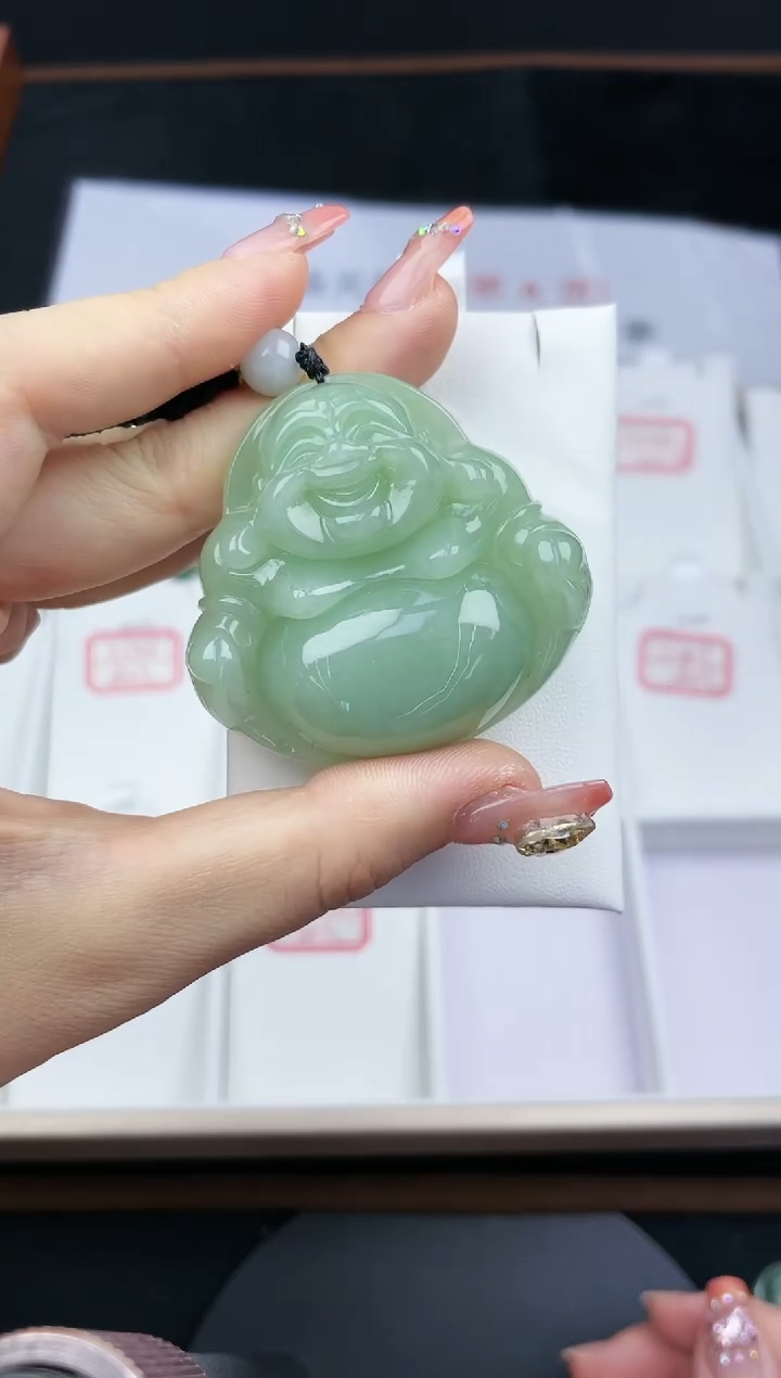 翡翠未镶嵌颈饰5X005冰葡萄肉大佛+送同款绳子