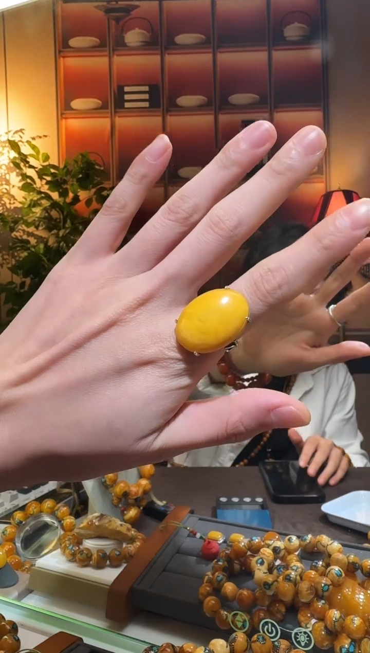 蜜蜡颈饰银S925镶嵌2662天然蜜蜡珠宝奇石