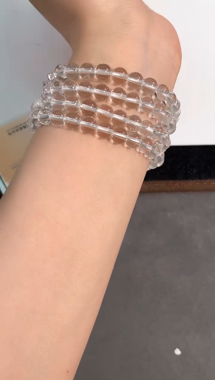 水晶手链未镶嵌41号白水108颗多圈7mm