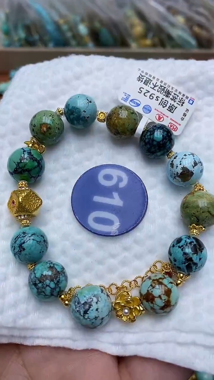 【闪购商品】绿松石手链银S925镶嵌610