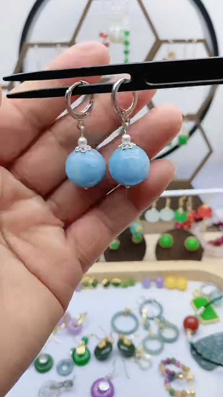 未镶嵌耳饰海蓝宝石195