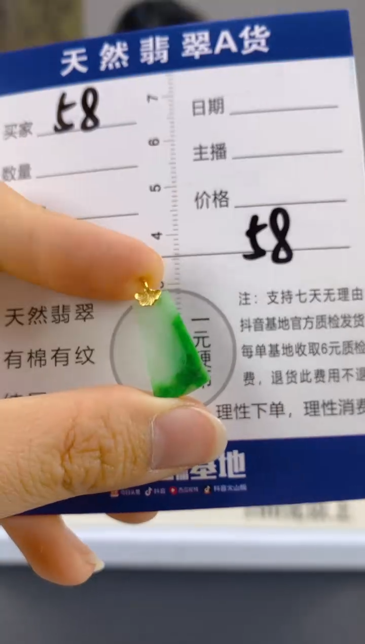 【闪购商品】翡翠颈饰18K金镶嵌天然A货翡翠