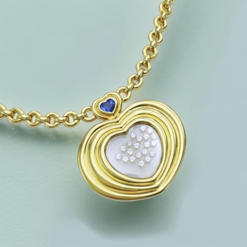 99新 Chopard/萧邦  HAPPY DIAMONDS快乐钻爱心项链 W49844