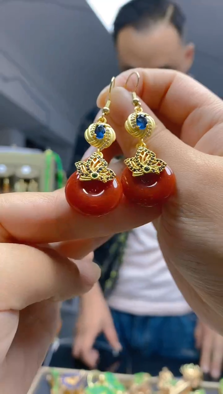 【闪购商品】翡翠耳饰合金0347翡翠耳钩