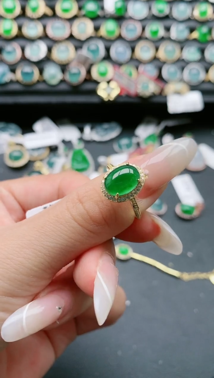 【闪购商品】翡翠戒指银S925镶嵌11111